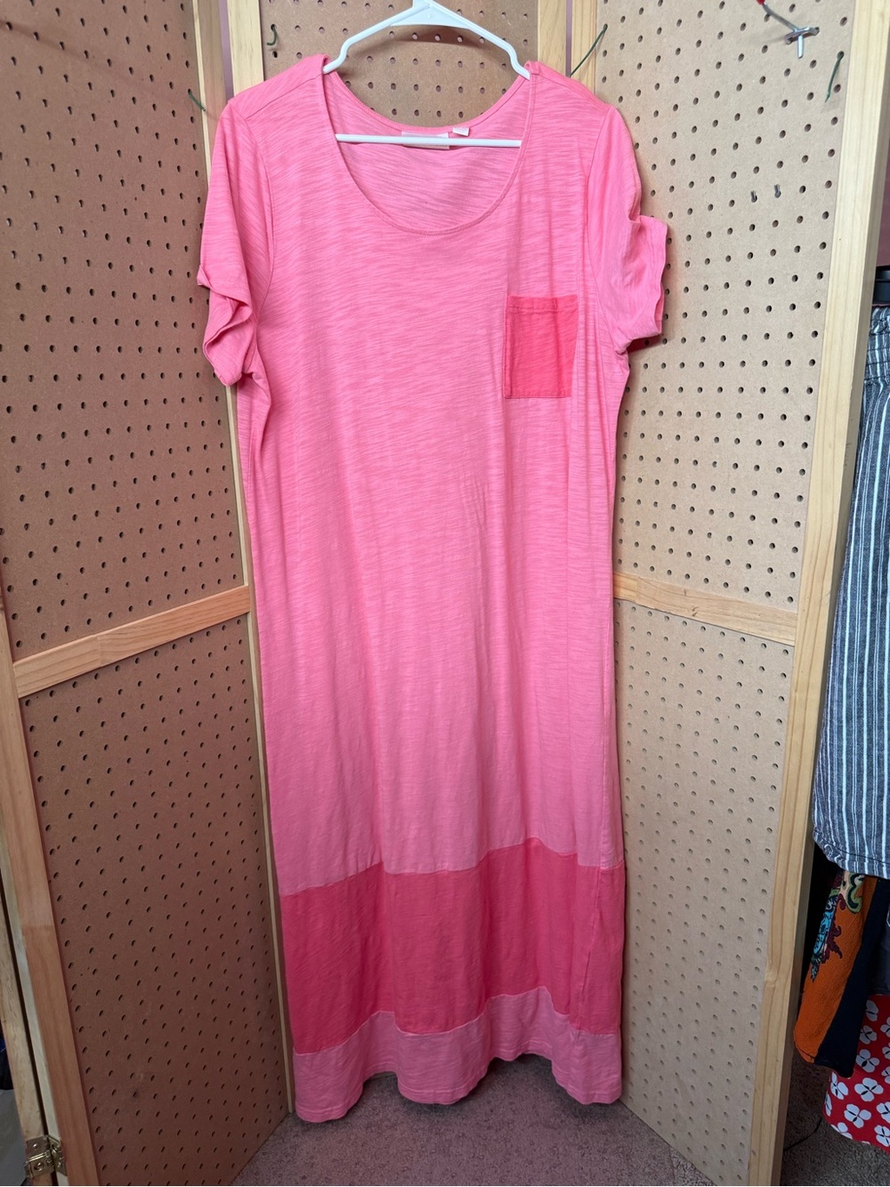 Belle by Kim Gravel Coral-Pink Pocket Maxi Dress